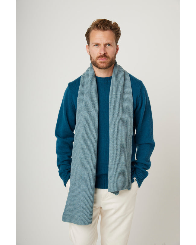 Image of model wearing Porter Ribbed Scarf. One Size