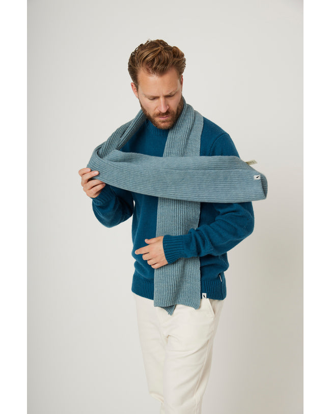 Image of model wearing Porter Ribbed Scarf. One Size