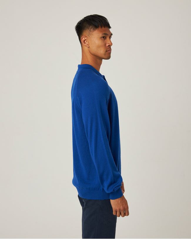 Image of model wearing Beauford Polo Shirt. Model is 6ft1in, chest size 38in and wearing size Medium