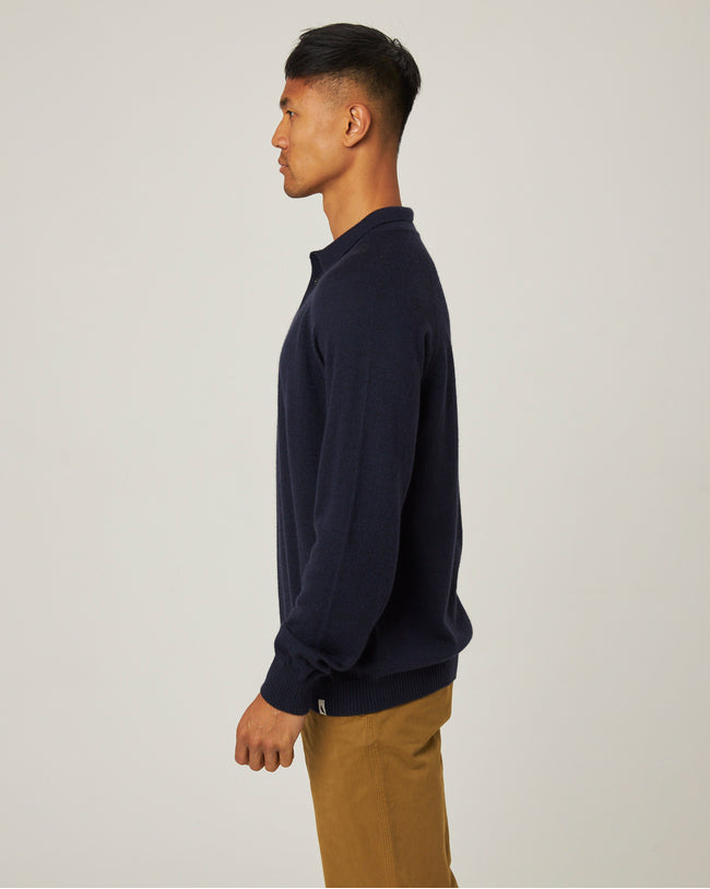 Image of model wearing Beauford Polo Shirt. Model is 6ft, chest size 36in and wearing size Small