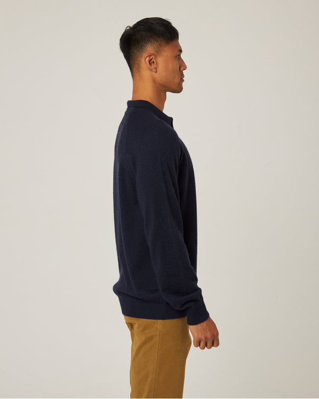 Image of model wearing Beauford Polo Shirt. Model is 6ft, chest size 36in and wearing size Small