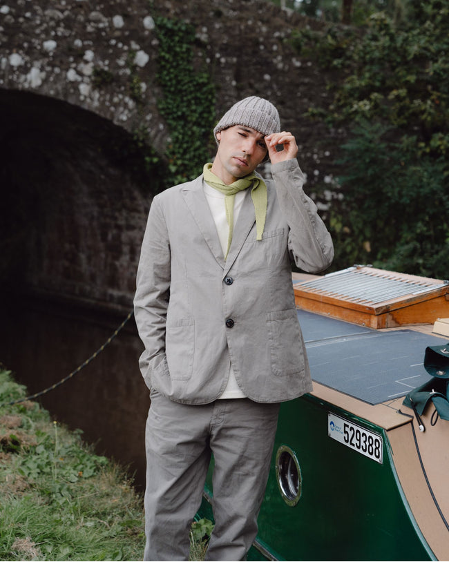 Image of model wearing Belmont Blazer.