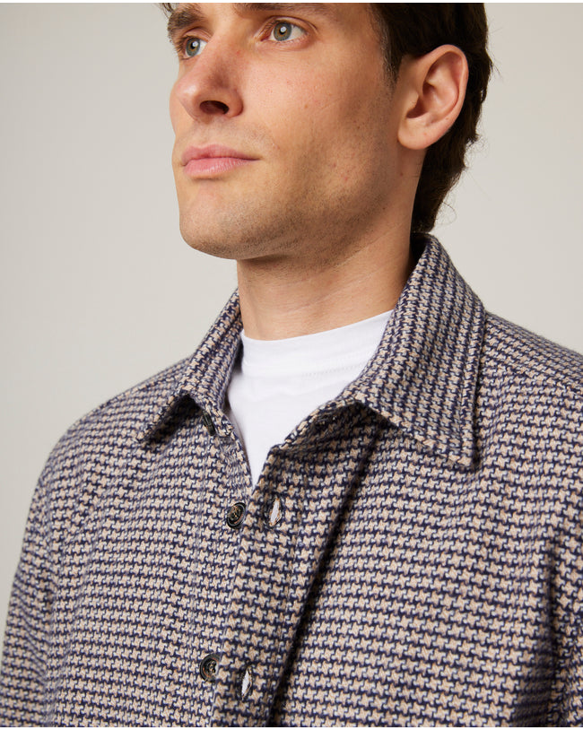 Image of model wearing Blake Overshirt.