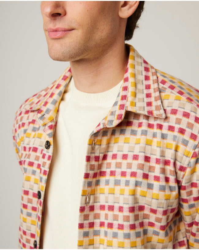 Image of model wearing Blake Overshirt.