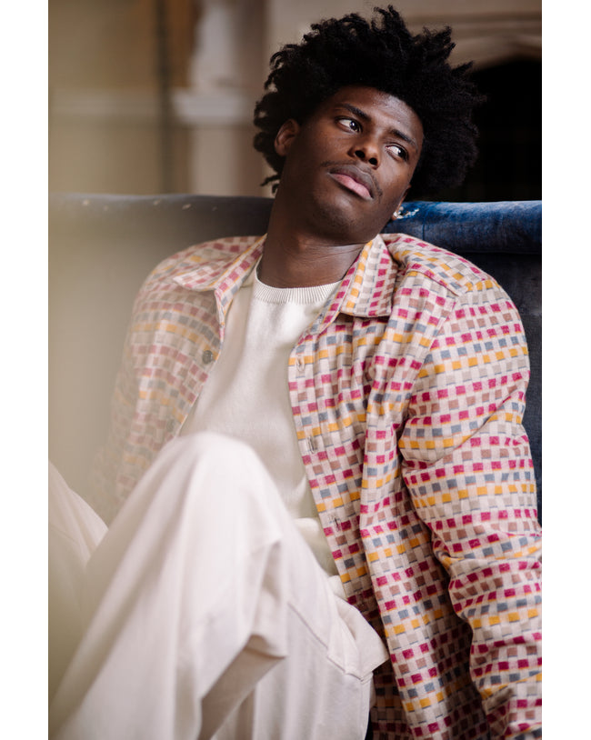 Image of model wearing Blake Overshirt.