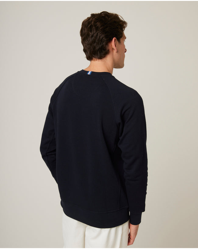 Image of model wearing Classic Loopback Sweatshirt.