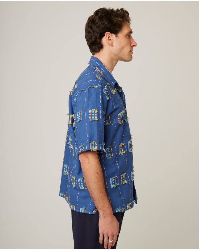 Image of model wearing Creek Shirt.