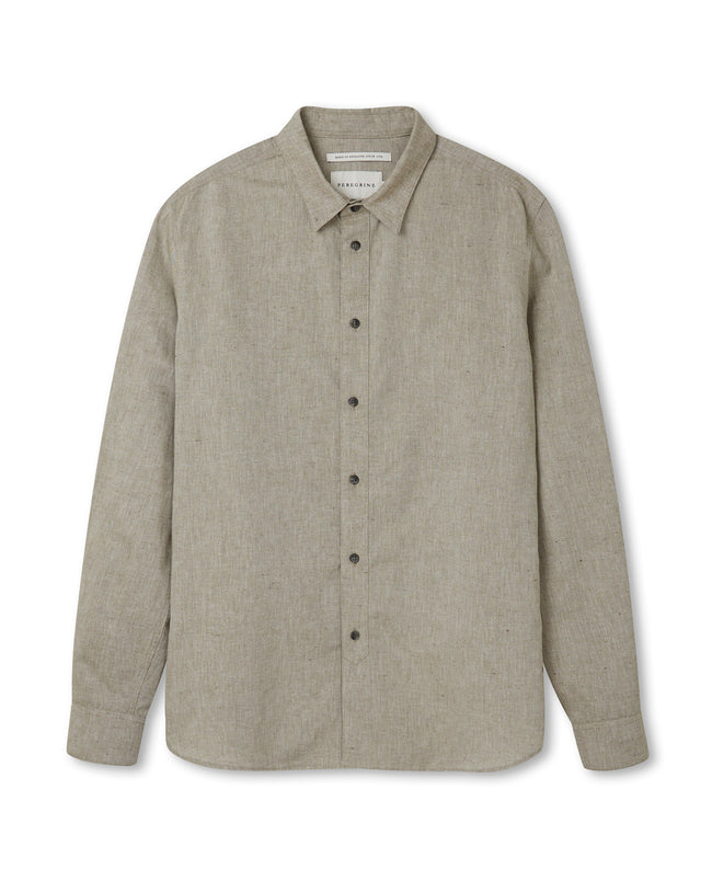 Image of model wearing Linen Shirt .