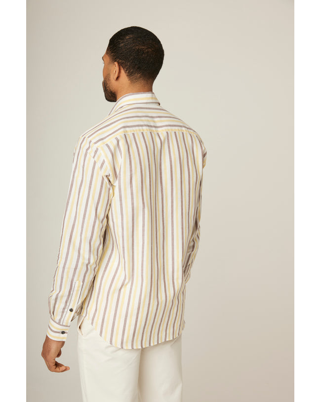 Image of model wearing Linen Shirt .