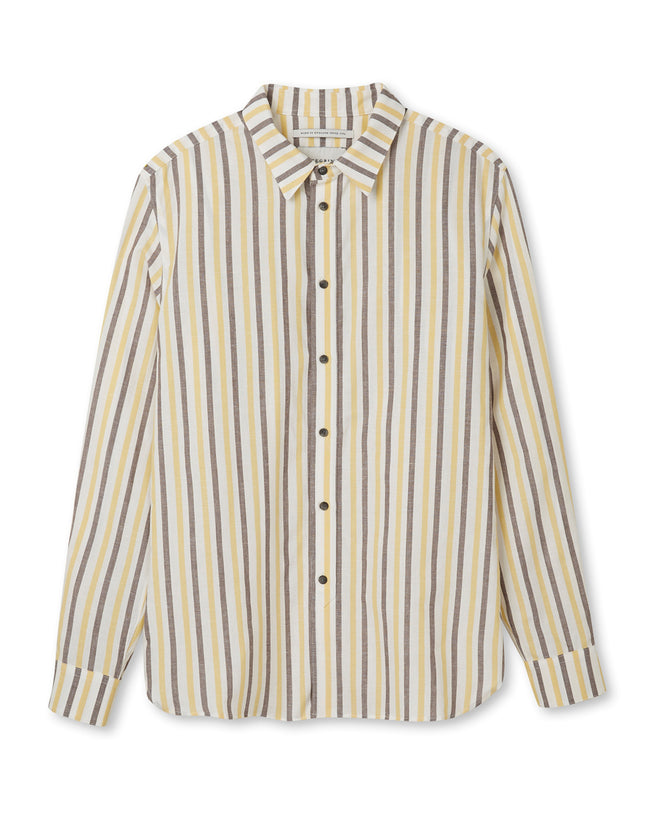 Image of model wearing Linen Shirt .