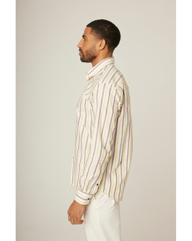 Image of model wearing Linen Shirt .