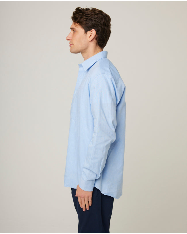 Image of model wearing Linen Shirt .