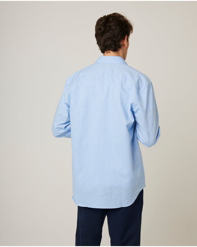 Image of model wearing Linen Shirt .