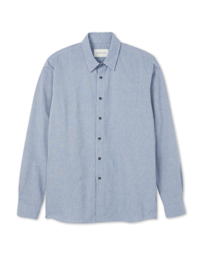 Image of model wearing Linen Shirt .