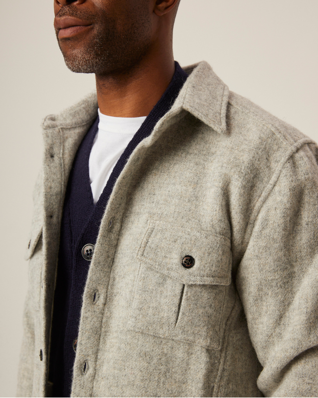 Image of model wearing Dexter Overshirt.