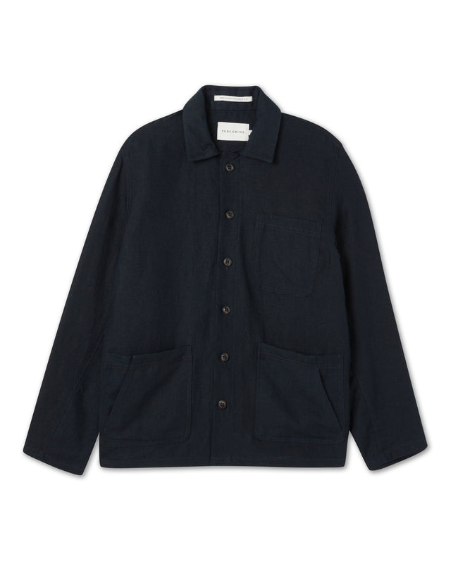 Image of model wearing Grange Linen Shacket.