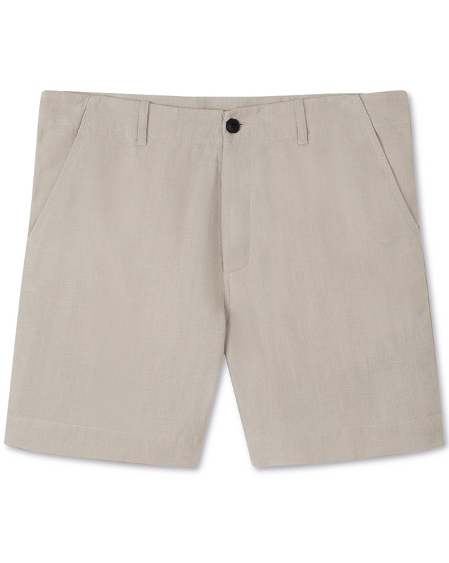 Image of model wearing Grange Linen Shorts.