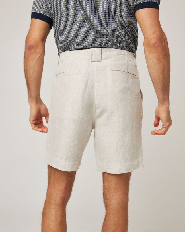 Image of model wearing Grange Linen Shorts.