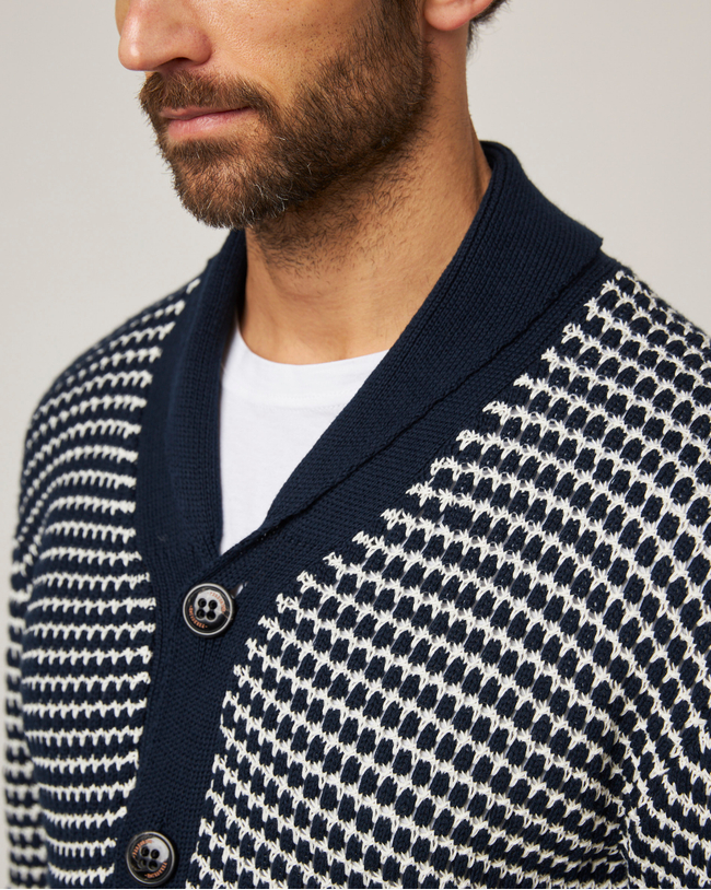 Image of model wearing Island Crochet Cardigan.