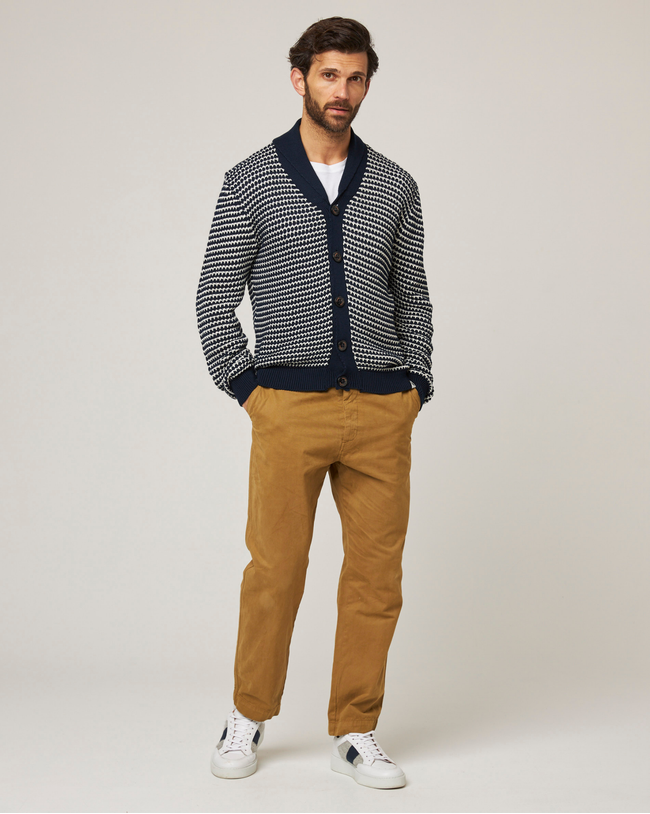 Image of model wearing Island Crochet Cardigan.