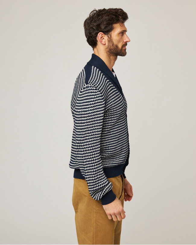 Image of model wearing Island Crochet Cardigan.