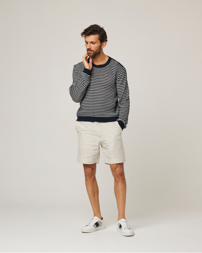 Image of model wearing Island Crochet Jumper .