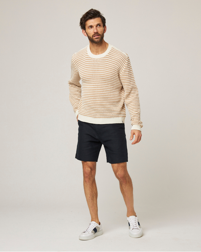 Image of model wearing Island Crochet Jumper .