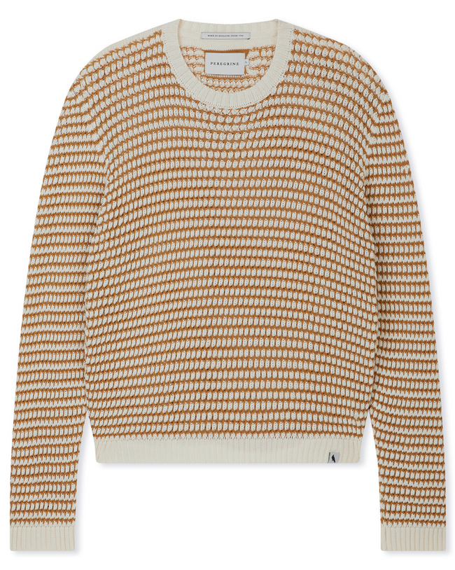 Image of model wearing Island Crochet Jumper .