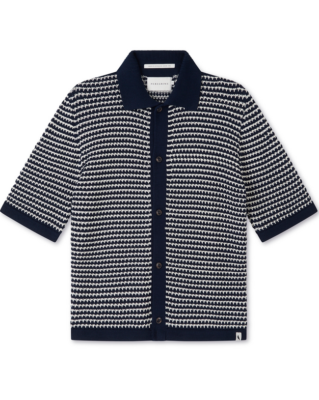 Image of model wearing Island Crochet Shirt.