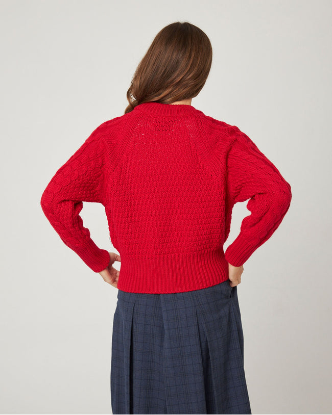 Image of model wearing Isobel Aran Jumper.