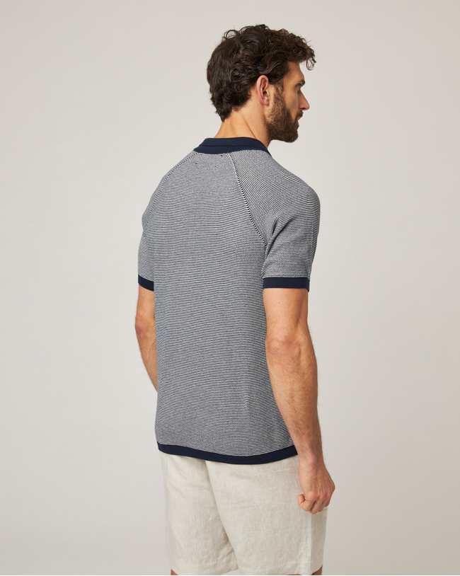 Image of model wearing Lynton Polo Shirt.