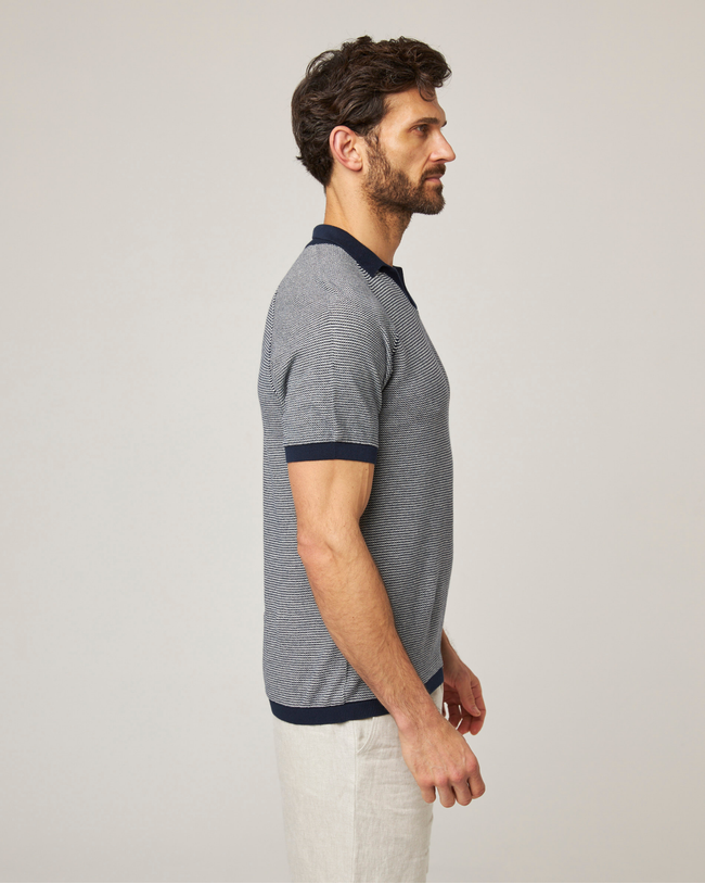 Image of model wearing Lynton Polo Shirt.