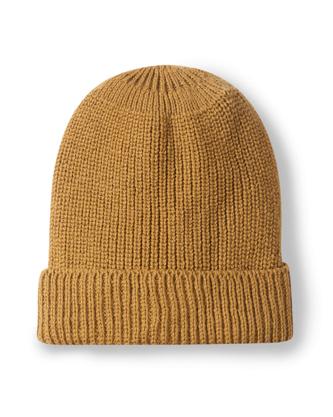 Image of model wearing Porter Ribbed Beanie. One Size