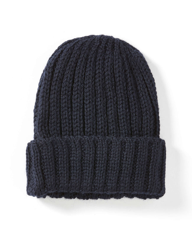 Image of model wearing Milliner Ribbed Beanie. One Size
