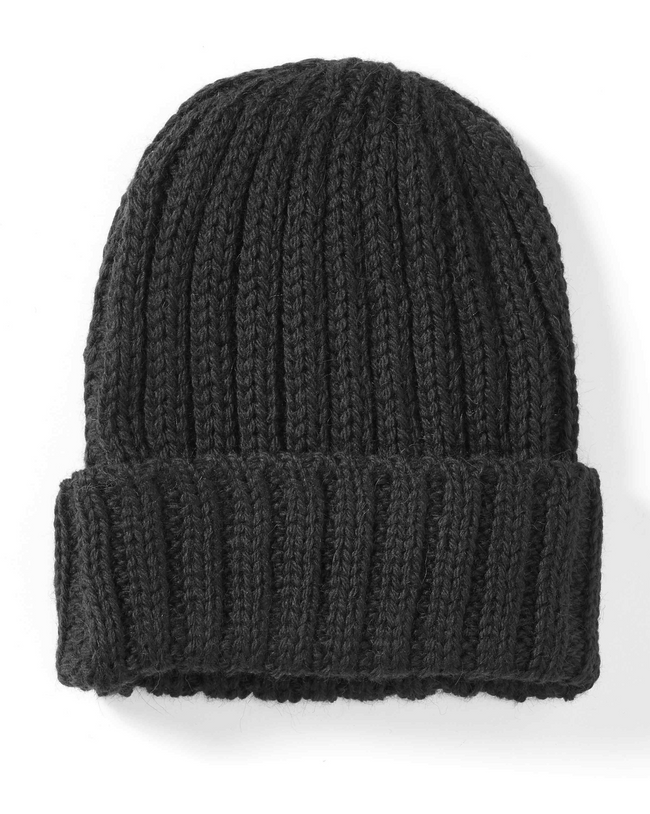 Image of model wearing Milliner Ribbed Beanie. One Size