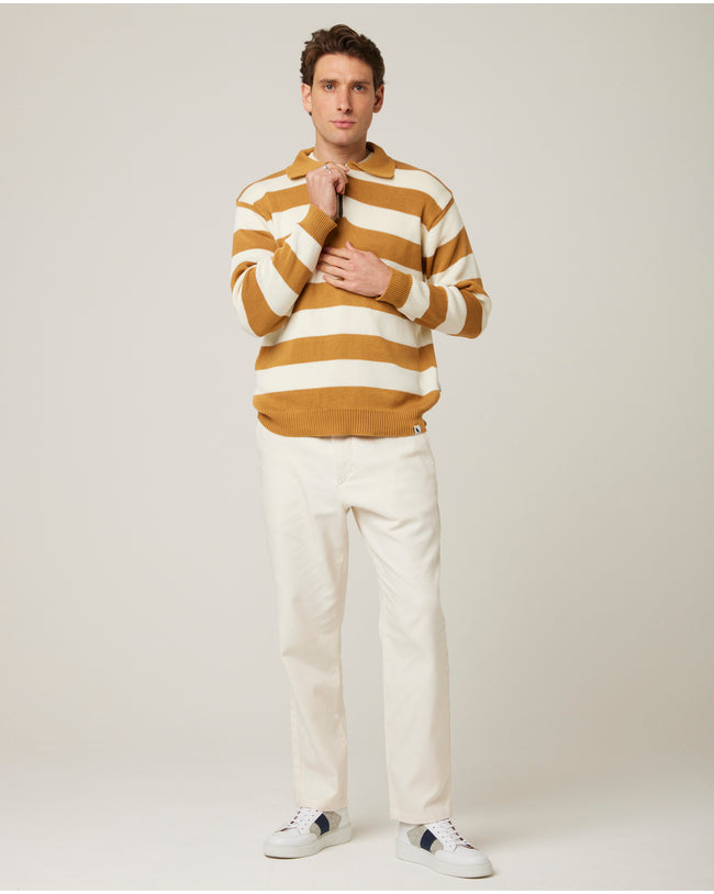 Image of model wearing Richmond Quarter Zip Jumper.