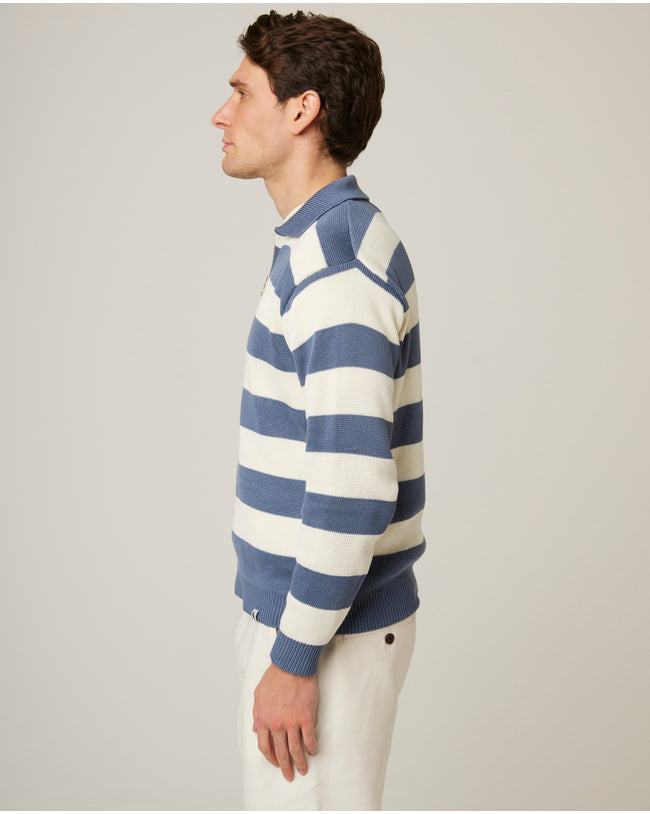 Image of model wearing Richmond Quarter Zip Jumper.