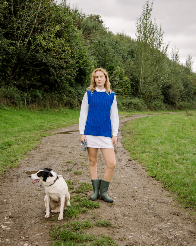 Image of model wearing Rig Sweater Vest.