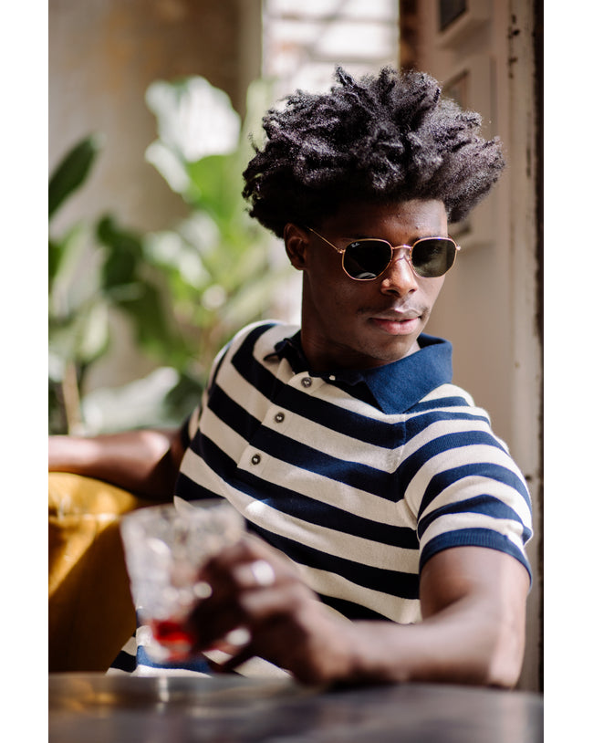 Image of model wearing Rugby Polo Shirt.