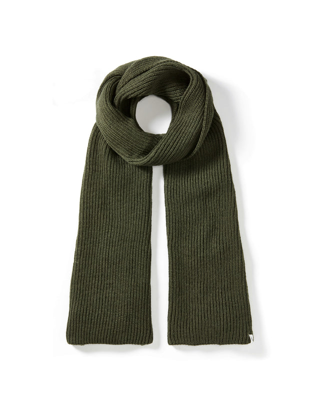 Image of model wearing Porter Ribbed Scarf. One Size