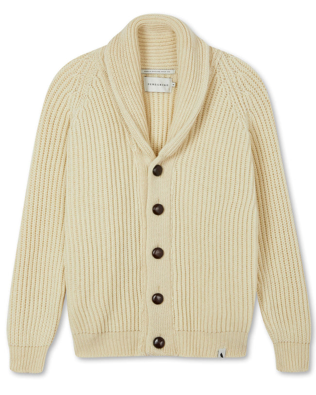 Image of model wearing Wilkinson Cardigan. Model is 6ft1in, chest size 38in and wearing size Large
