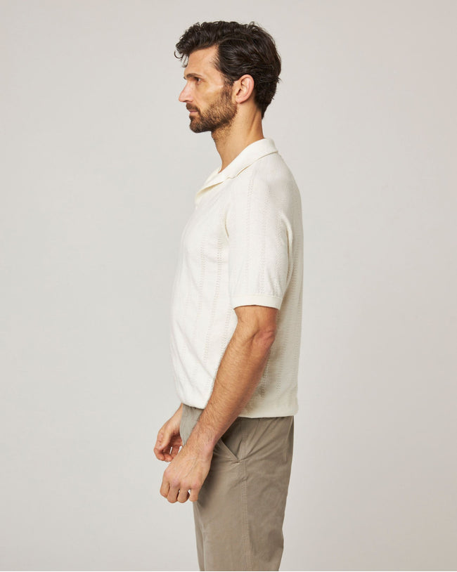 Image of model wearing Alma Polo shirt.