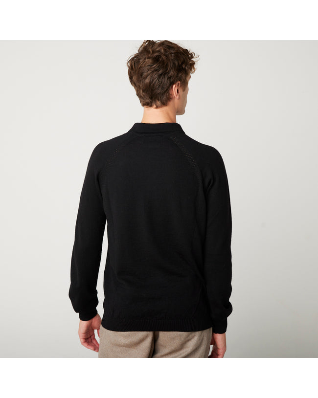 Image of model wearing Beauford Polo Shirt. Model is 6ft1in, chest size 38in and wearing size Medium