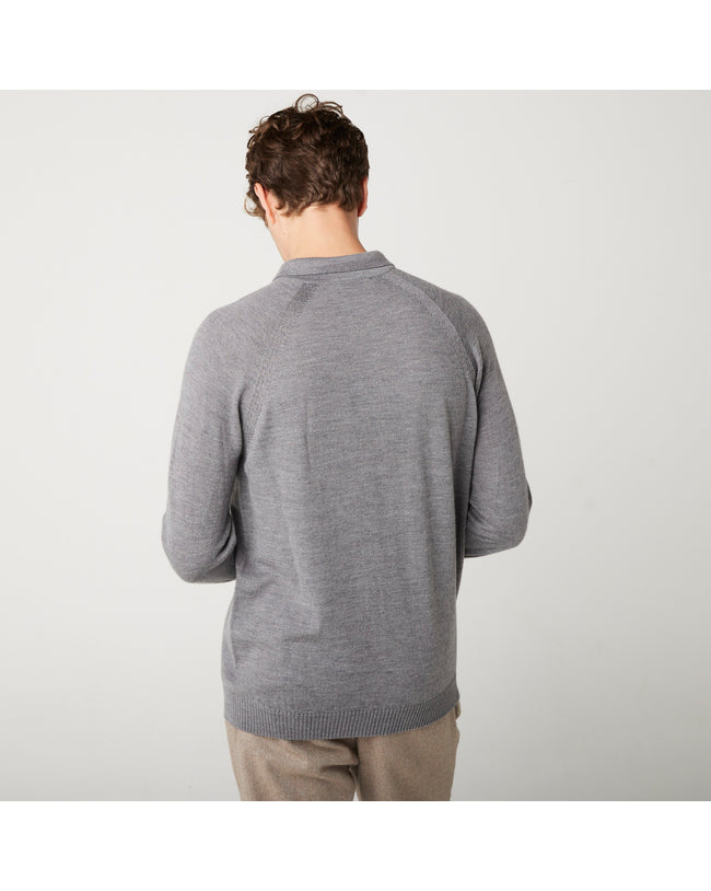 Image of model wearing Beauford Polo Shirt. Model is 6ft1in, chest size 38in and wearing size Medium