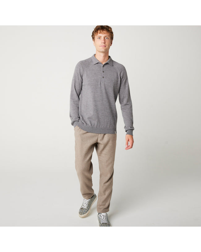 Image of model wearing Beauford Polo Shirt. Model is 6ft1in, chest size 38in and wearing size Medium