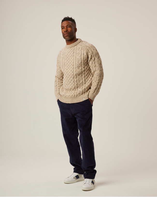 Image of model wearing Blake Corduroy Trousers.