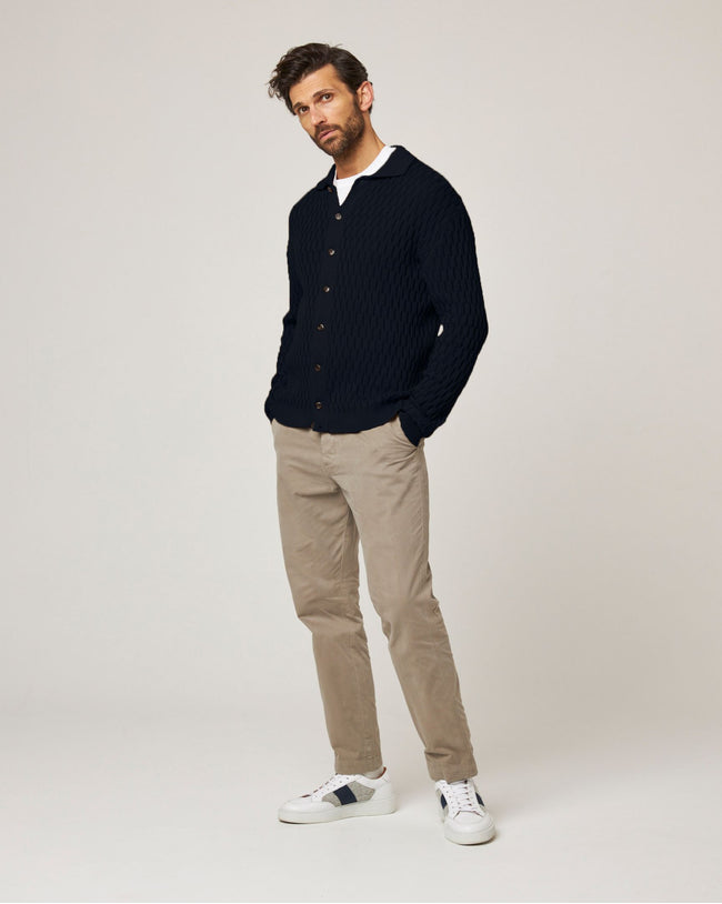 Image of model wearing Cove Knitted Cardigan .