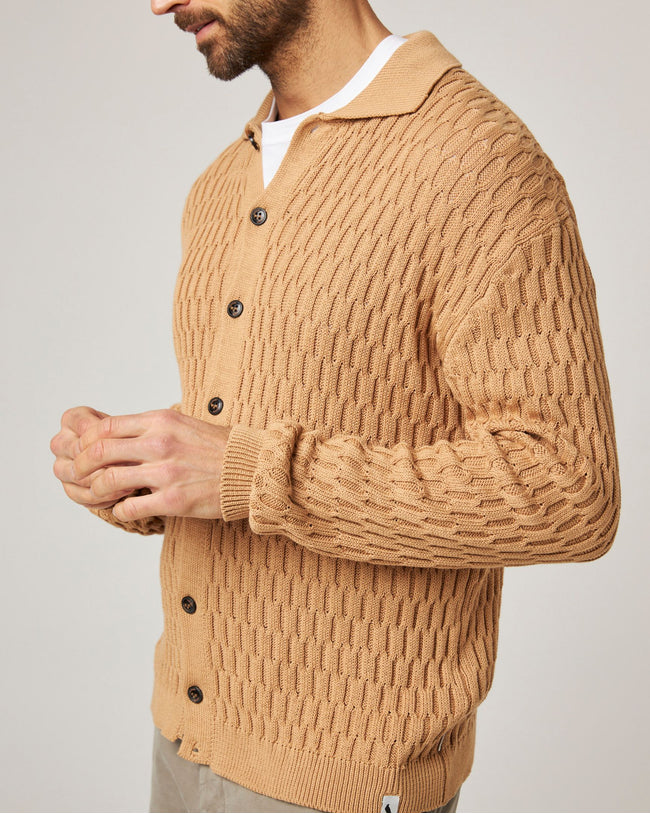 Image of model wearing Cove Knitted Cardigan .