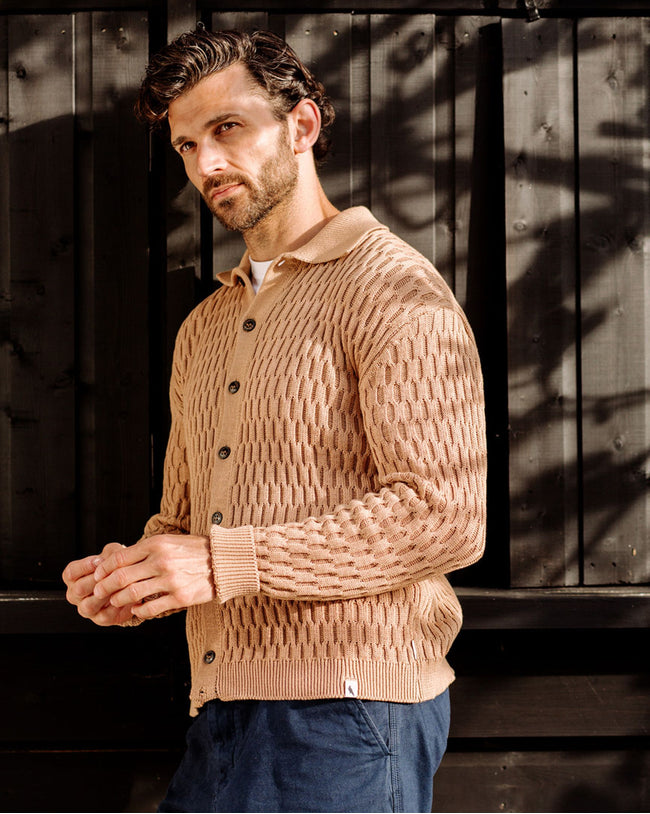Image of model wearing Cove Knitted Cardigan .