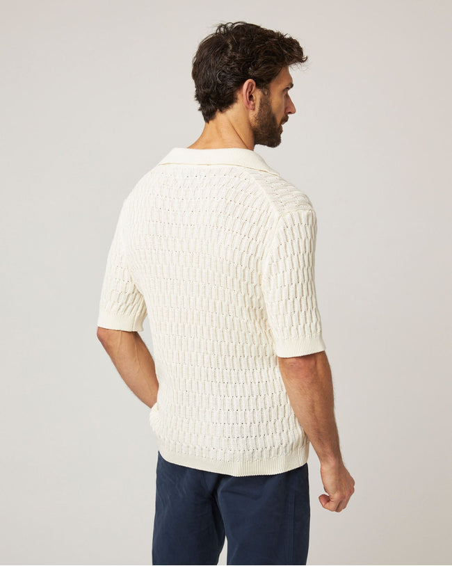 Image of model wearing Cove Polo Shirt.